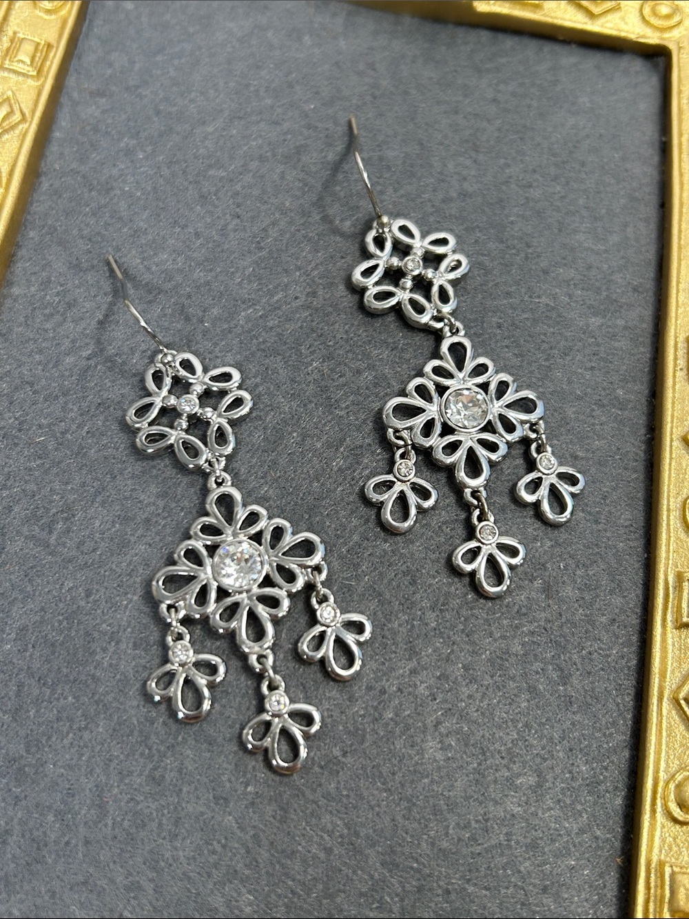 Silver Floral Drop Earrings - Elegant Women’s Jewelry